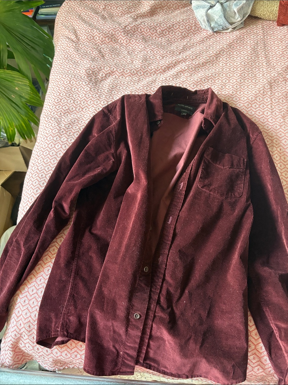 Banana republic Burgundy Corduroy Overshirt Jacket